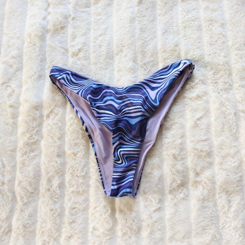 H&M small patterned blue purple swim bikini bottom